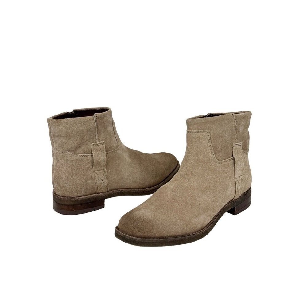 Franco‎ Sarto Melina Bootie Women's 9M Tan Beige Suede Leather New With Flaw